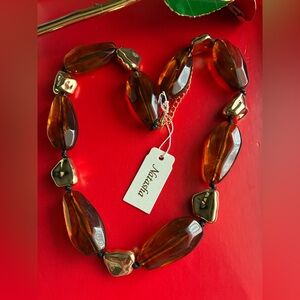 Natasha Couture Brown and Silver Necklace